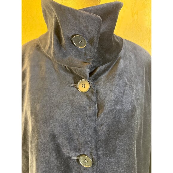 Talbots Womens Navy Blue Velvet Jacket Size 14 - Picture 4 of 9